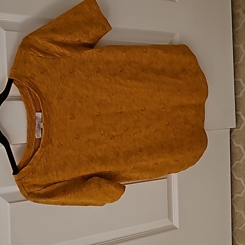Loft Woman's Dressy T-shirt in gold, size x-small, NWT